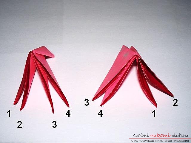 Простой цветок оригами. Фото №8